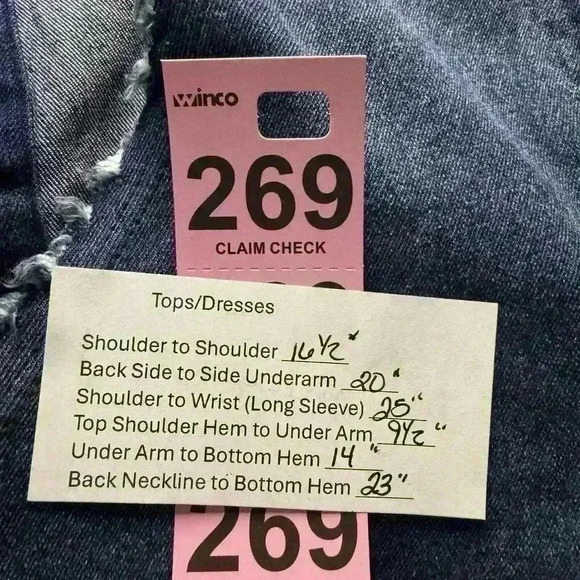 Moelleux Womens M V-Neck Denim Bell Sleeves Frayed Hem Laced Back Hobo Tunic Top - Picture 10 of 10